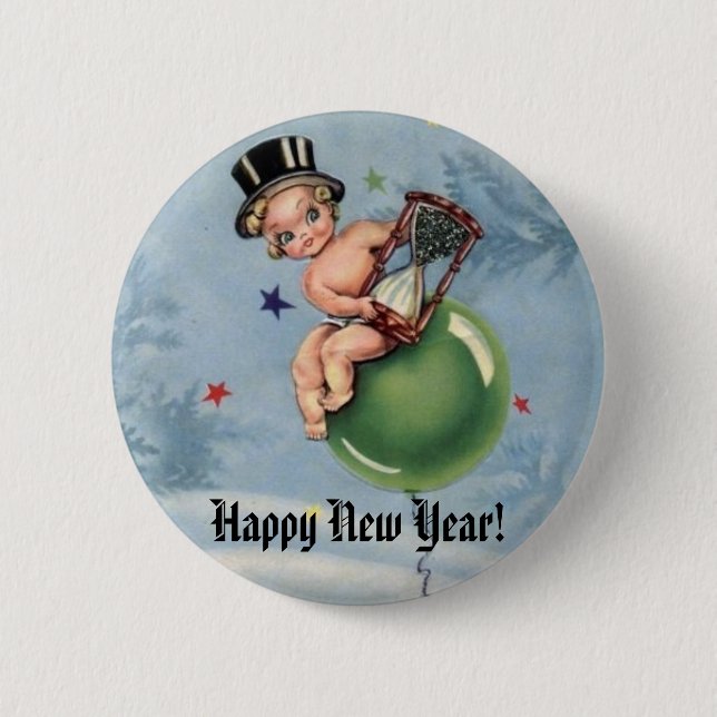 Happy New Year! 6 Cm Round Badge (Front)