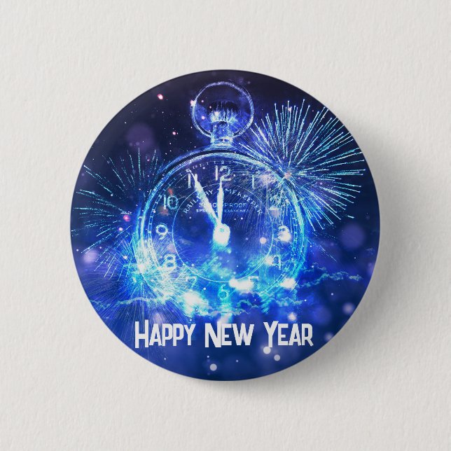 Happy New Year  6 Cm Round Badge (Front)