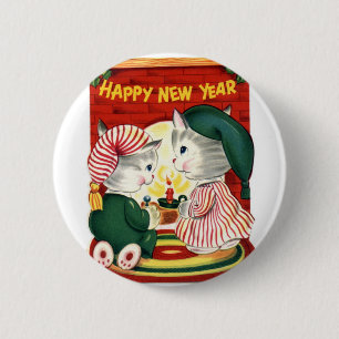 Happy New Year 6 Cm Round Badge