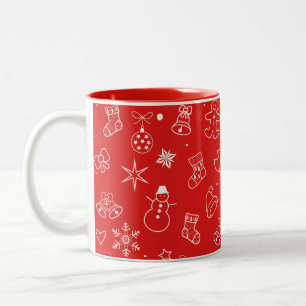 Happy New Year and Christmas Decoration Two-Tone Coffee Mug