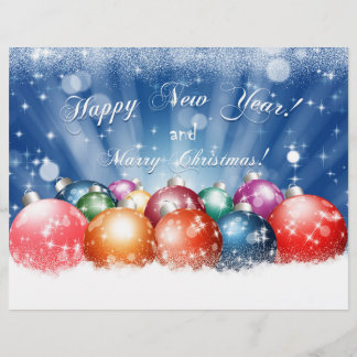 Happy New Year and Merry Christmas baubles Flyer