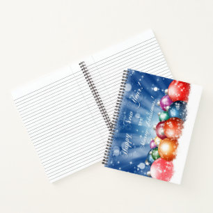 Happy New Year and Merry Christmas baubles Notebook