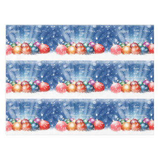 Happy New Year and Merry Christmas baubles Tablecloth