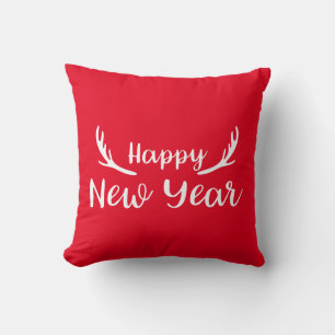 Happy New Year Antlers Cushion