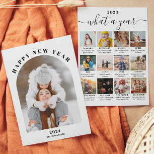 Happy New Year arch year in review 13 photos black Holiday Card