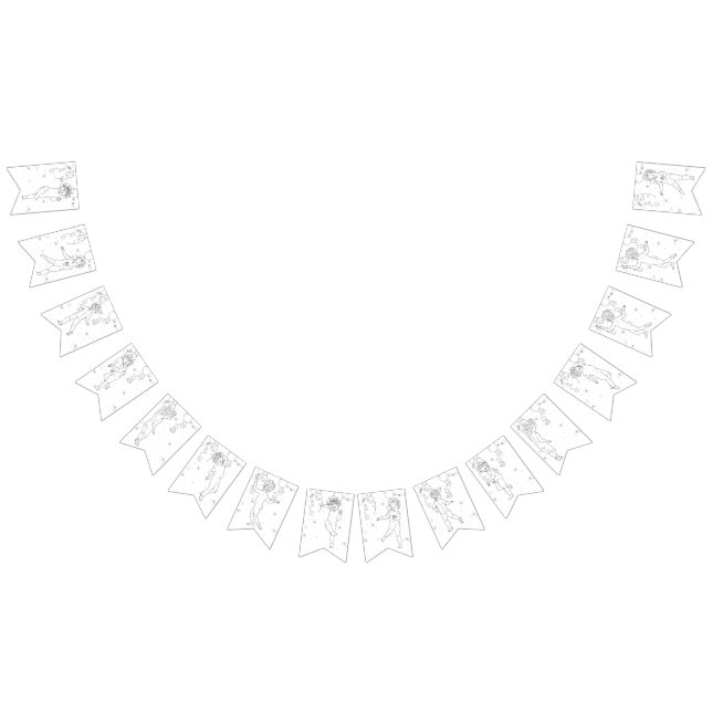 Happy New Year B&W Handdrawn Dancing Queen Bunting (All)