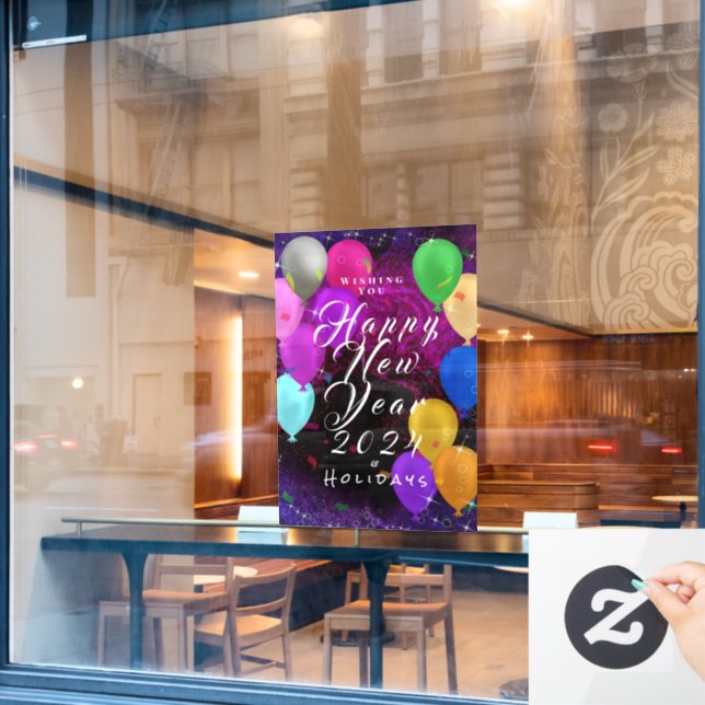 Happy New Year Balloon (Cafe Window)