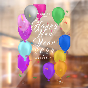 Happy New Year Balloon Banner