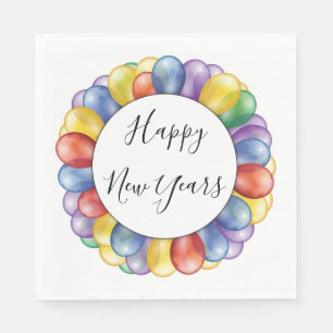 Happy New Year Balloons Napkin