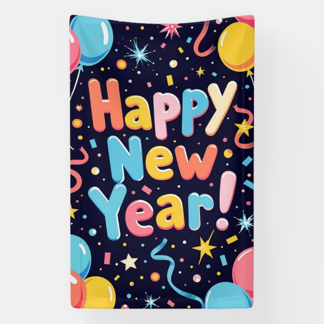 Happy New Year  Banner (Vertical)