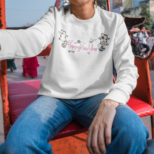 Happy New Year Between Kittens Balanced On A Yarn  Sweatshirt