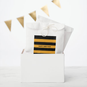 Happy New Year Black and Yellow Favour Bags