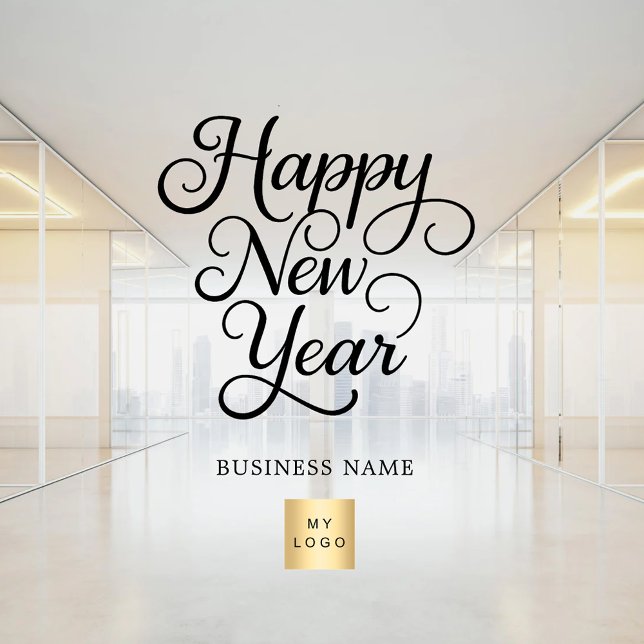 Happy New Year black business logo clear (Creator Uploaded)