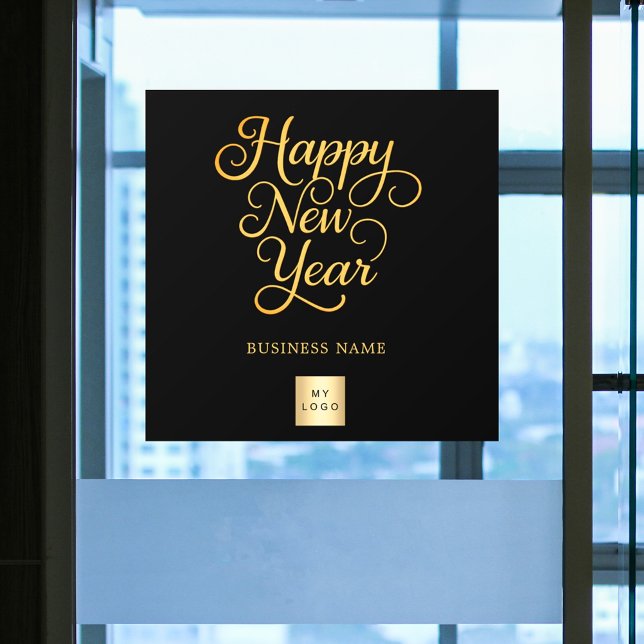 Happy New Year black gold business logo (Creator Uploaded)
