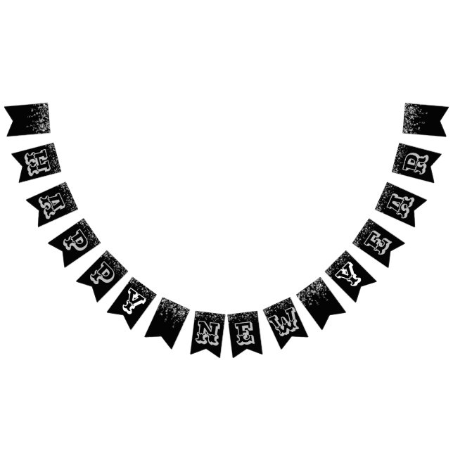  Happy New  Year  Black Silver Bunting (All)
