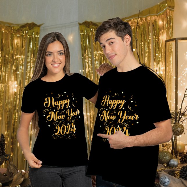 Happy New Year Black T-Shirt  (Creator Uploaded)
