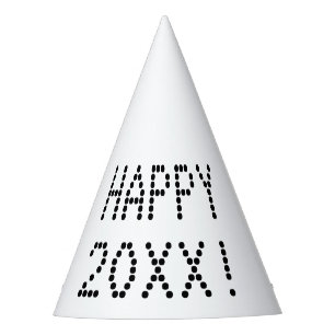 Happy New Year black & white custom number modern Party Hat