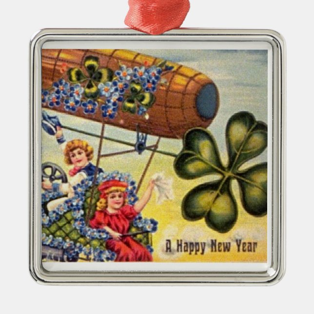 Happy New Year Blimp Ornament (Front)