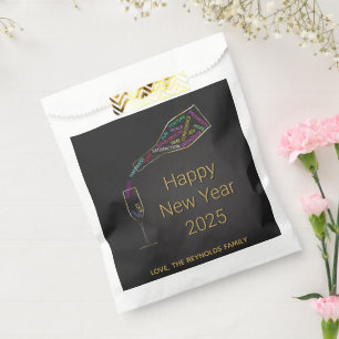 Happy New Year Bottle Glass Colourful Motivation Favour Bags
