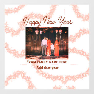 Happy new year brown add photo family name glitter