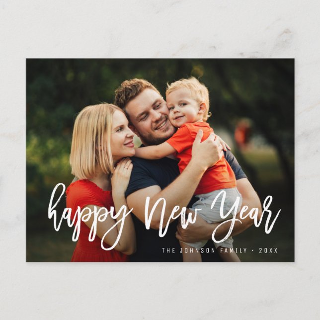 HAPPY NEW YEAR | Brush script greeting card (Front)