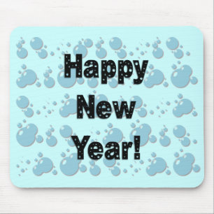 Happy New Year Bubbles Mouse Pad