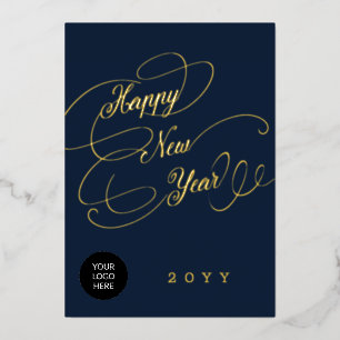 Happy New Year business corporate logo gold