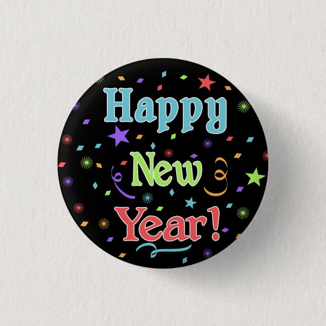 Happy New Year Button (Front)