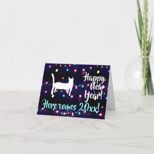 Happy New Year C20xx Holiday Lights Cards