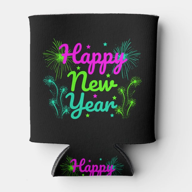 Happy New Year  Can Cooler (Front)