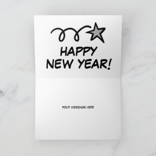 Happy New Year card with shooting star