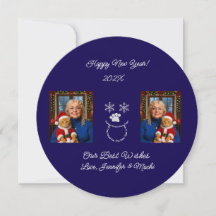 Happy New Year,  Cat And Owner Photo Card