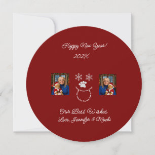 Happy New Year, Cat And Owner Photo Card