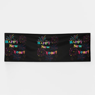 Happy New Year Celebration 4x12 Vinyl Banner