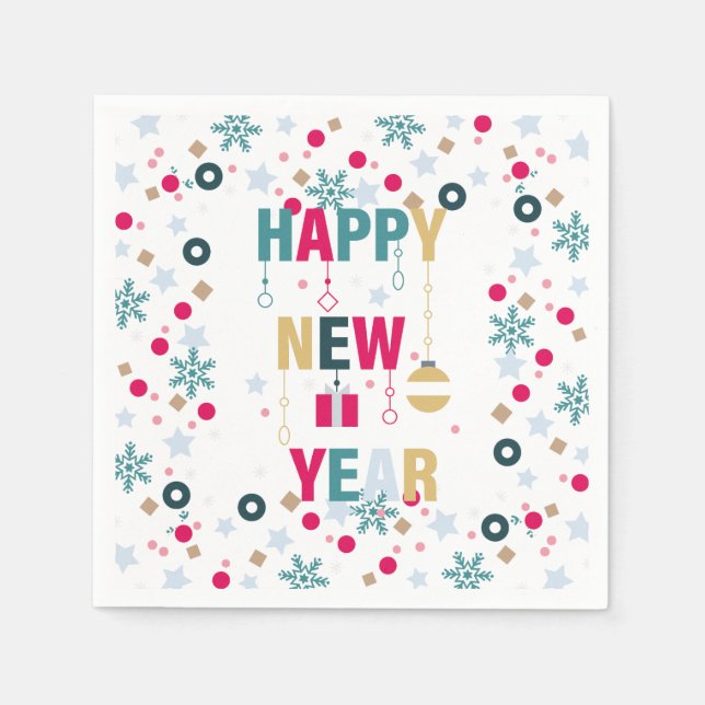 Happy New Year celebration Napkin (Front)