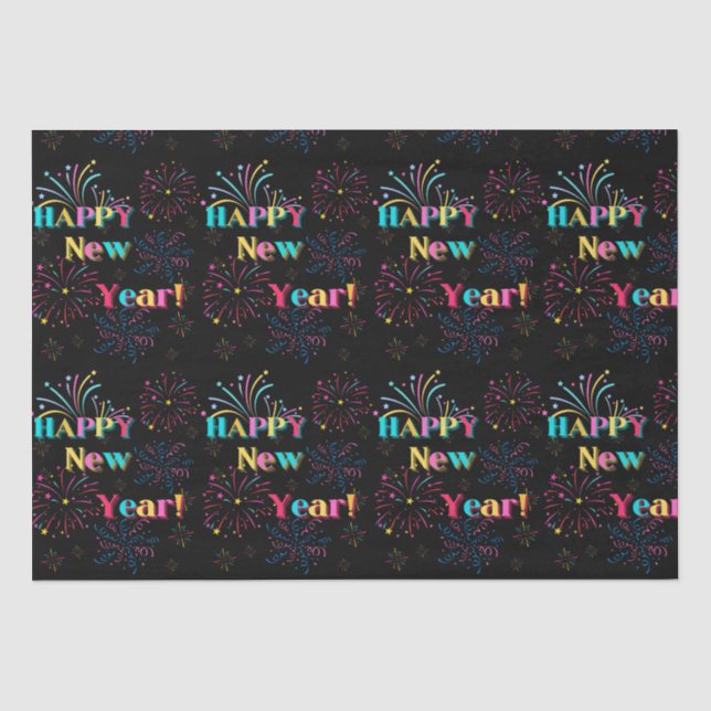 Happy New Year Celebration Tissue Paper (Front)