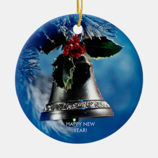 Happy New Year Ceramic Tree Decoration (Front)