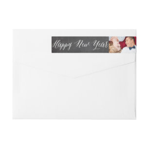 Happy New Year Chalk Holiday Photo Address Labels