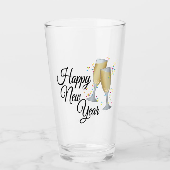 Happy New Year Champagne Glasses Magic Mug (Front)