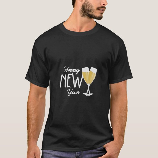 Happy New Year Champagne Toast Design – Festive Ho T-Shirt (Front)