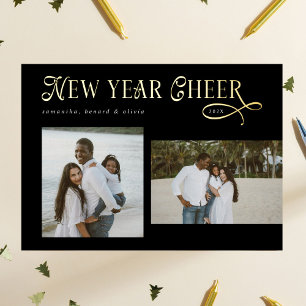 Happy New Year Cheer Modern Family Photo Collage