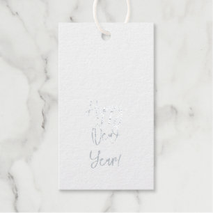 Happy New Year! Chic Elegant Silver Foil Gift Tags