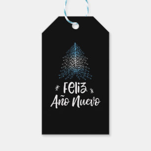 Happy New Year Christmas tree with Argentina flag Gift Tags