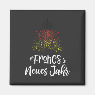 Happy New Year Christmas tree with German flag Magnet