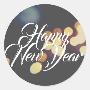 Happy New Year Classic Round Sticker