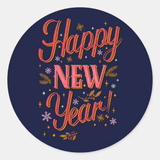 Happy New Year  Classic Round Sticker