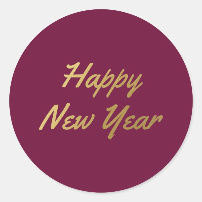 Happy new year - classic round sticker (Front)