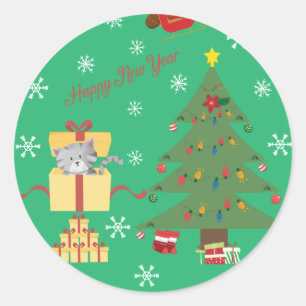 Happy New Year Classic Round Sticker