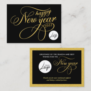 Happy New Year Company Business Logo  Card