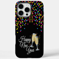 Happy New Year Confetti Champagne Glasses